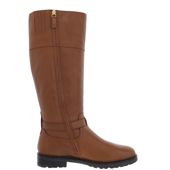 Ralph Lauren Womens Size 5 Wide Calf Brown Everly Leather Tall Riding Boots - Picture 2 of 5